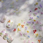 5D Flower Nail Stickers - Wild Self Adhesive Red Blue White Sunflower Decals