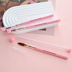 Acrylic Nail Brush Set - 3PCS Size 8/10/14 Pink Handle Professional Powder Tool