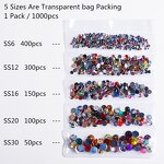 Round Rhinestones - 6 Grids Colorful 3D DIY Resin Jewelry Crystals Nail Decor