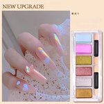 Solid Mirror Powder Set - Nail Pigment Palette Dust Gradient Glitter DIY Tool