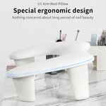 Two Hands Nail Arm Rest - Portable Removable Tilt PU Material Manicure Pillow