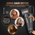 7 in 1 Hair Styling Set - Professional Straightener Brush 110000RPM Ionic Dryer