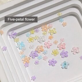 3D Flower Rhinestones - Wholesale Transparent Five-Petal Mini Ice Permeable Decor