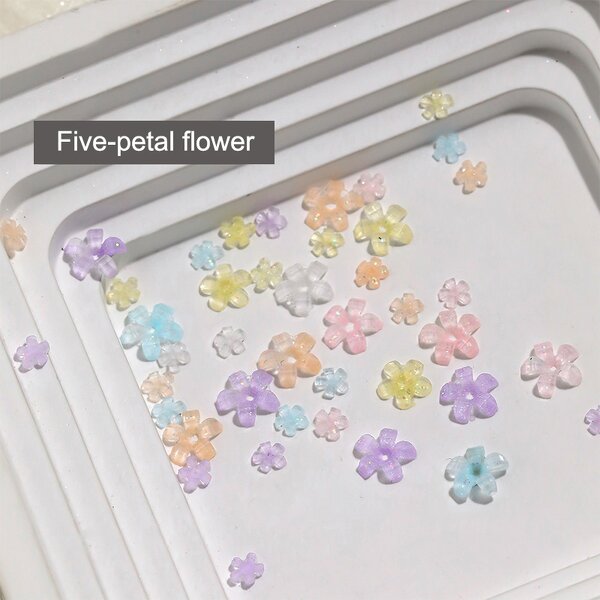 3D Flower Rhinestones - Wholesale Transparent Five-Petal Mini Ice Permeable Decor