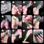 288PCS Nail Tips Set - 12 Styles Full Cover Square Stiletto with Display Stand