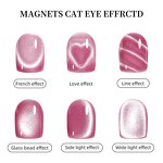 3 in 1 Cat Eye Magnet - Multi-functional Snake Pattern Heart-shaped Nail Art Tool