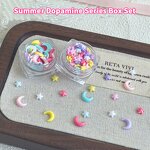 3D Nail Rhinestones - Colorful Star Moon Butterfly DIY Crystal Manicure Decor