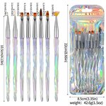 Manicure Brush Set - 8pcs Multifunction Gradient 3D Carving Painting DIY Tool