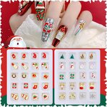 Christmas Stud Earrings - Fashion Gold Plated Tree Bell Snowman Nail Decoration