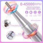 45000RPM Nail Drill Machine - Rechargeable LCD Low Noise Polish Sander Tool