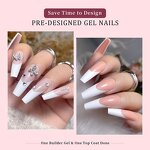 10xl Nail Tips Display - French Style Square Stiletto for Acrylic Gel X Tool