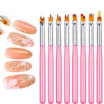 Nail Art Brush Set - 8pcs Painting Liner Stamping Draw Print Pen Manicure Tool