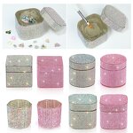 Glass Dappen Dish - High Quality Rhinestone Liquid Powder Crystal Cup with Lid