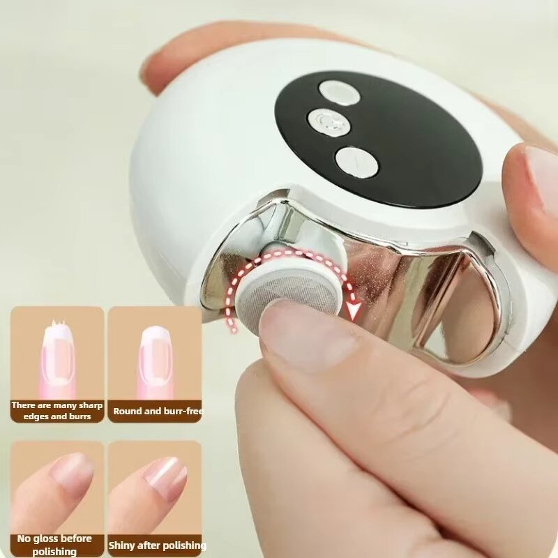 2-in-1 Electric Nail Clipper - Rotatable Grinder with Lighting Low Noise Manicure Tool