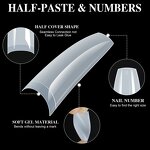 False Nail Tips - Hot Sale 500pcs Half Cover Medium Stiletto Coffin ABS Tips