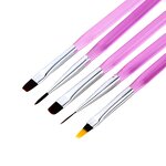 UV Gel Brush Set - 5Pcs Ocean Blue Translucent Extension Painting Acrylic Tool
