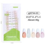 French Press on Nails - 120Pcs Short Almond No Trace Removable False Tips