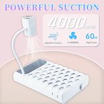 60W Nail Dust Collector - New Design Rechargeable Wireless Fan Strong Suction