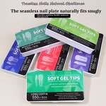 550PCS False Nail Tips - 2025 Stiletto Square Full Cover Acrylic Extensions