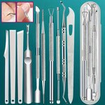 Pedicure Tool Set - 10pcs Stainless Steel Dead Skin Fork Foot Scraper Ear Scoop