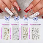 Butterfly Nail Rhinestones - 20pcs/bag Gold Silver Mix 3d Flatback Crystal Charms