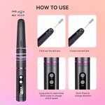Electric Nail File Drill - 18000RPM Portable Manicure Pedicure Polishing Pen