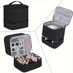 Nail Polish Organizer Bag - Holds 30 Bottles & Lamp Travel Storage Manicure Kit