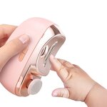 2-in-1 Electric Nail Cutter - USB Rechargeable Trimmer Polisher LED Child Lock