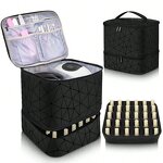 Nail Polish Organizer Bag - Holds 30 Bottles & Lamp Travel Storage Manicure Kit