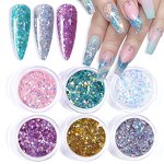 Nail Glitter Set - Hot Sale Ins Gold Silver Heart Butterfly Patch DIY Decor