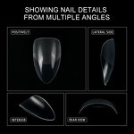 Soft Gel Nail Tips - Semi Matte Almond French Coffin Full Cover Ultra Thin Tips