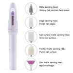 Mini Electric Nail Drill Pen - Low Noise 5 Polishers Set Manicure Pedicure Tool