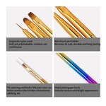 Nail Art Brush Set - 3pcs Nylon Hair UV Gel Drawing Liner Pen Colorful Tool