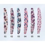 Half Moon Nail File - Wholesale Logo Printed Butterfly Flower 100/180 Grit Tool