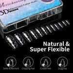 3D Mermaid Nail Tips - 140Pcs Soft Gel Full Cover Acrylic Extensions