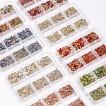 Nail Rhinestones Set - 6 Grid Tapered Bit AB Pointed Bottom Gem Charms Decor