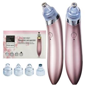 Vacuum Blackhead Remover - Rechargeable 4 Interchangeable Suck Heads Pore Cleaner