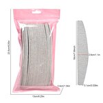 Stainless Steel Nail File Strip - 50pcs+1 Half Moon Replaceable Sandpaper Tool