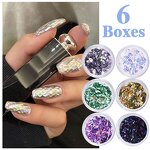 Nail Glitter Set - Hot Sale Ins Gold Silver Heart Butterfly Patch DIY Decor