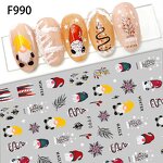 3D Fall Nail Stickers - Maple Leaves Fox Pumpkin Christmas Snowflake Decals