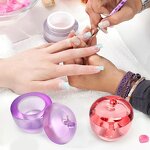 Apple Shape Dappen Dish - Crystal Washing Cup with Cover Nail Brush Cleaning Pot