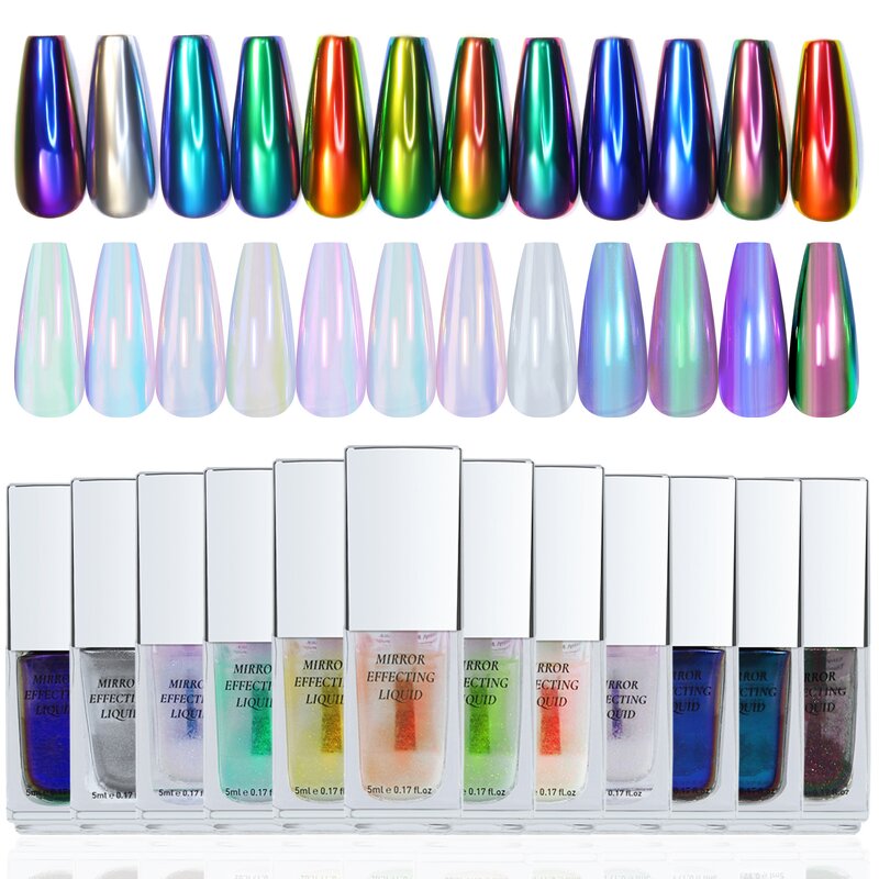 Mirror Chrome Powder - Hot Selling Colorful Gold Silver Magic Liquid Nail Art