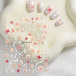 5D Nail Stickers - 2025 Ins Colorful Starfish Shell Ocean Beach Decals