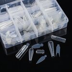 288PCS Nail Tips Set - 12 Styles Full Cover Square Stiletto with Display Stand