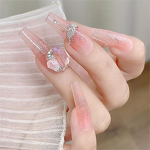 3D Nail Charms - Crystal Pile Diamond Heart Rectangular Pearl Alloy Jewelry