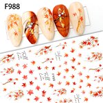 3D Fall Nail Stickers - Maple Leaves Fox Pumpkin Christmas Snowflake Decals