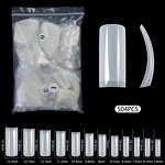 False Nail Tips - Hot Sale 500pcs Half Cover Medium Stiletto Coffin ABS Tips