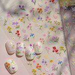 5D Flower Nail Stickers - Wild Self Adhesive Red Blue White Sunflower Decals