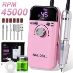 45000RPM Nail Drill Machine - USB Rechargeable Portable Professional Manicure Tool