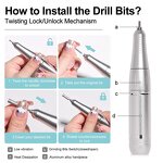 Professional Nail Drill - 45000RPM Electric Portable Rechargeable Low Noise Sander